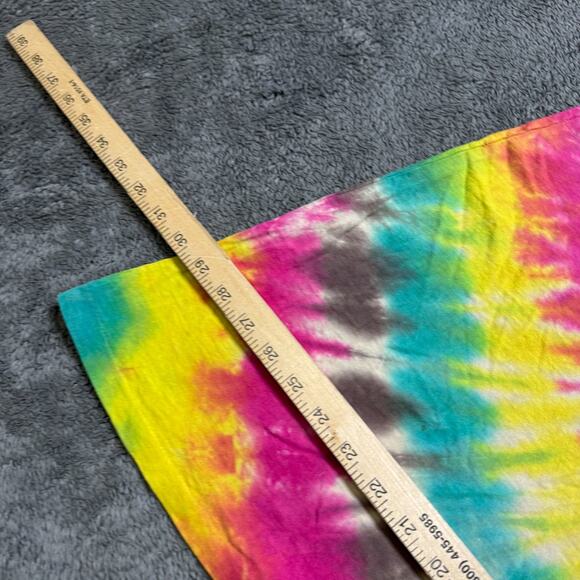 Vintage Tie Dye 90s Tank Shirt Womens S Oversized Rainbow Psychedelic Distressed - Picture 9 of 10